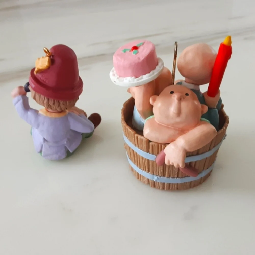 HALLMARK Ornaments Three Men In Tub | Little Jack Horner - Artists Favorites VTG